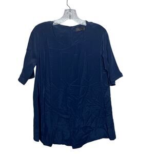 HATCH Maternity Womens Size 2 (6-8) Navy Blue Blouse Top Scoop Neck